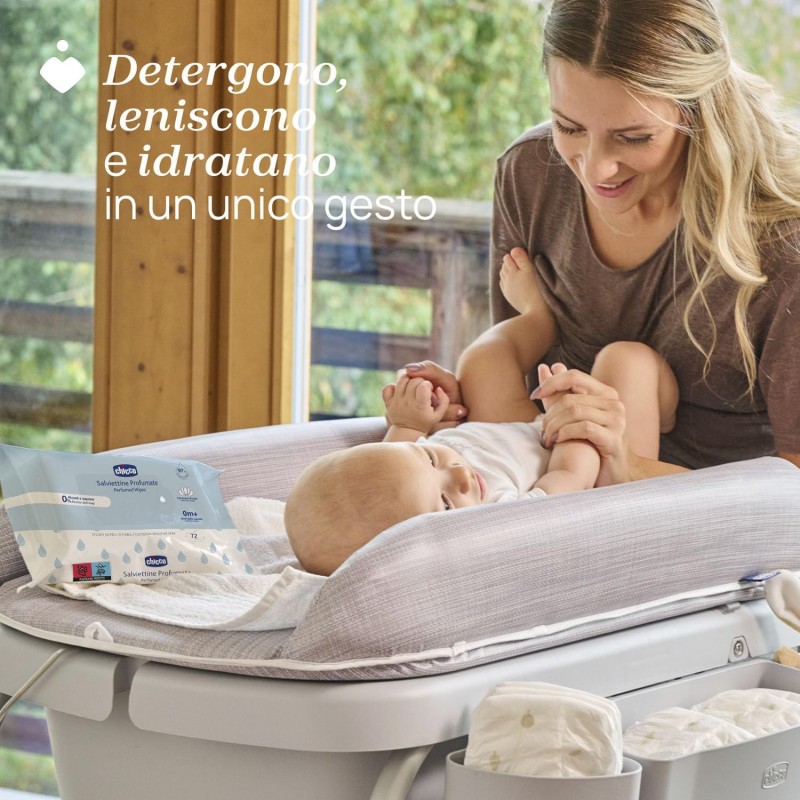 Chicco Salviette Neonato Detergenti Multiuso, Senza Alcool, Profumate, Adatte per Pelli Sensibili, senza flip 2024, Megapack da 864 Salviette, 12 Confezioni da 72 Salviettine
