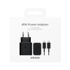 Samsung EP-T4511 Caricabatterie originale 45W Super Fast Charging, Porta USB-C (con Cavo), Nero - Nero