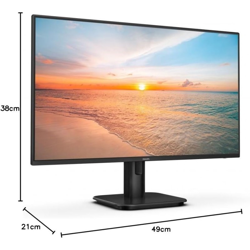 PHILIPS 24E1N1100A Monitor 24" 100Hz Frameless IPS FHD (1920x1080), 1ms (MPRT), Altoparlanti integrati, VGA, HDMI, Attacco VESA, 2023, Nero, altoparlante integrato - 24"