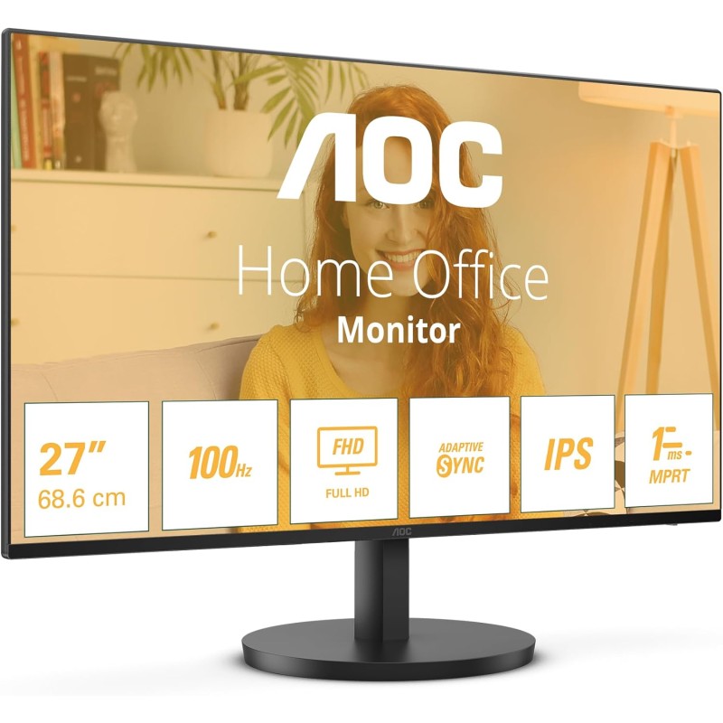 AOC B3 27B3HA2 LED display 68,6 cm 27" 1920 x 1080 pixels Full HD Noir, 27 inch FHD IPS 100Hz, HDMI, Speakers, 27 pollice FHD IPS, 100 Hz, Altoparlanti - 27" FHD AOC B3 27B3HA2 LED display 68,6 cm 27" 1920 x 1080 pixels Full HD Noir, 27 inch FHD IPS 100Hz, HDMI, Speakers, 27 pollice FHD IPS, 100 Hz, Altoparlanti - 27" FHD