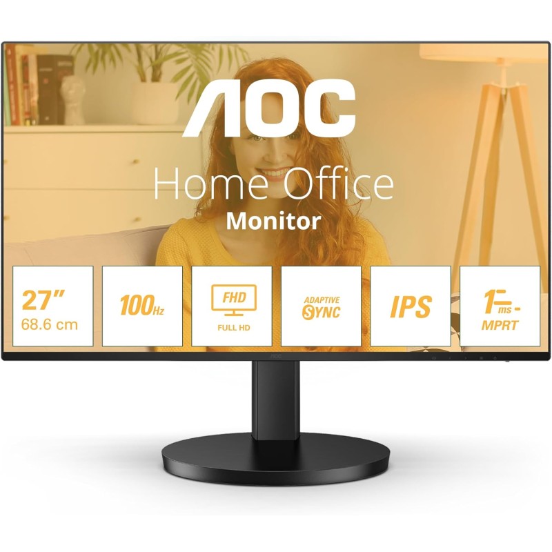 AOC B3 27B3HA2 LED display 68,6 cm 27" 1920 x 1080 pixels Full HD Noir, 27 inch FHD IPS 100Hz, HDMI, Speakers, 27 pollice FHD IPS, 100 Hz, Altoparlanti - 27" FHD AOC B3 27B3HA2 LED display 68,6 cm 27" 1920 x 1080 pixels Full HD Noir, 27 inch FHD IPS 100Hz, HDMI, Speakers, 27 pollice FHD IPS, 100 Hz, Altoparlanti - 27" FHD