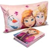 Frozen, Set Lenzuolo Letto Singolo, Completo Letto Singolo Disney, Lenzuolo Sopra, Lenzuolo Con Angoli, Federa, Rosa, Disney, 100% Cotone, Prodotto Ufficiale - Singolo Frozen