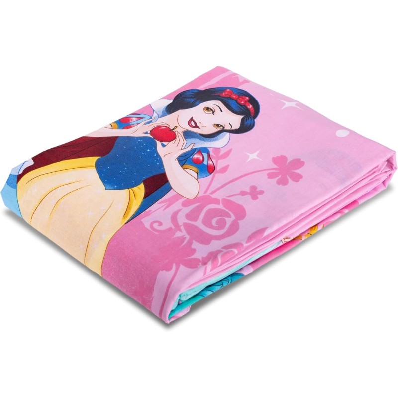 Princess, Set Lenzuolo Letto Piazza E Mezza, Completo Letto Piazza E Mezza Disney, Lenzuolo Sopra, Lenzuolo Con Angoli, Federa, Rosa, Disney, 100% Cotone, Prodotto Ufficiale - Una piazza e mezza Princess