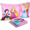 Princess, Set Lenzuolo Letto Piazza E Mezza, Completo Letto Piazza E Mezza Disney, Lenzuolo Sopra, Lenzuolo Con Angoli, Federa, Rosa, Disney, 100% Cotone, Prodotto Ufficiale - Una piazza e mezza Princess