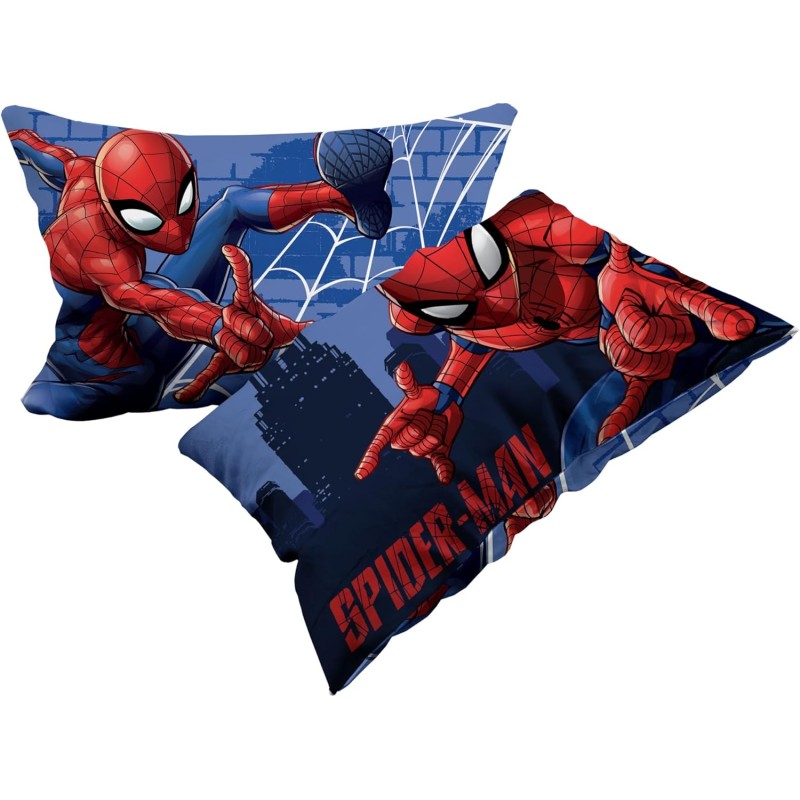 Set Lenzuolo Letto Piazza E Mezza, Completo Letto Piazza E Mezza Disney, Lenzuolo Sopra, Lenzuolo Con Angoli, Federa, Blu, 100% Cotone, Prodotto Ufficiale - Una piazza e mezza Spiderman