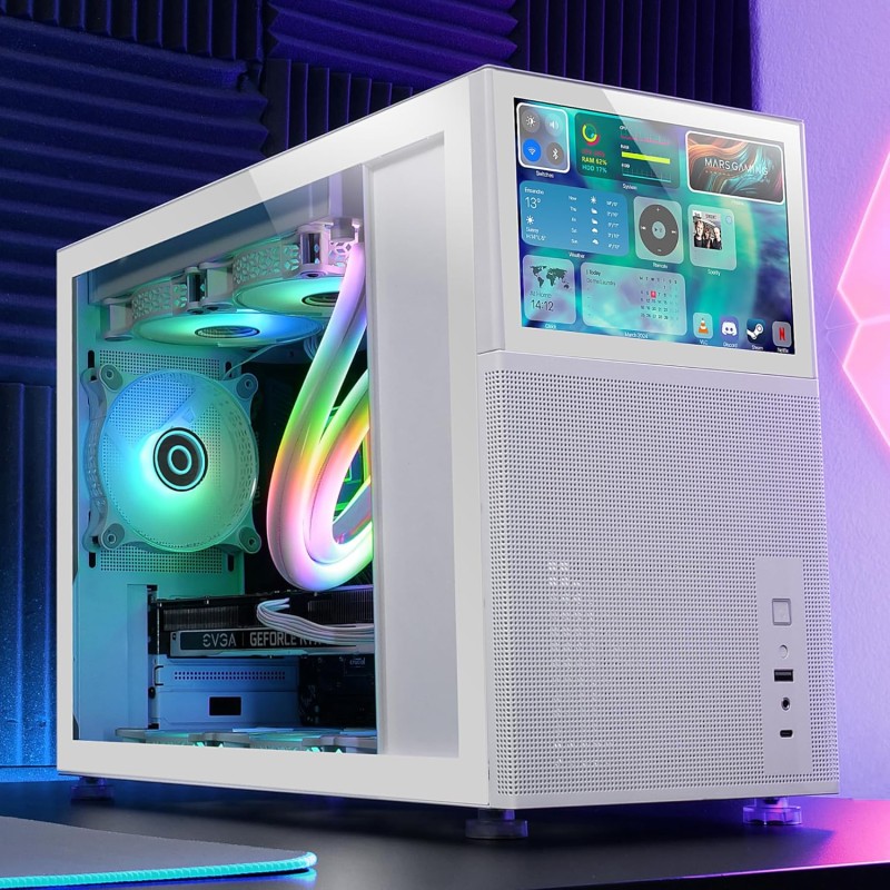 Mars Gaming MC-LCD, Case PC Compatto Micro-ATX, Display LCD IPS 8", Griglia Laterale, Superiore e Frontale Mesh, Finestra Laterale Vetro Temperato, Mini Torre Gaming Design Pannelli Modulari, Bianco Mars Gaming MC-LCD, Case PC Compatto Micro-ATX, Display LCD IPS 8", Griglia Laterale, Superiore e Frontale Mesh, Finestra Laterale Vetro Temperato, Mini Torre Gaming Design Pannelli Modulari, Bianco