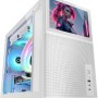 Mars Gaming MC-LCD, Case PC Compatto Micro-ATX, Display LCD IPS 8", Griglia Laterale, Superiore e Frontale Mesh, Finestra Laterale Vetro Temperato, Mini Torre Gaming Design Pannelli Modulari, Bianco