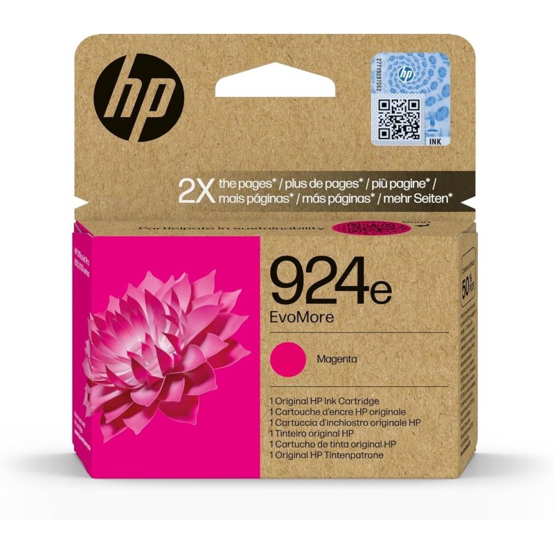 HP 924e EvoMore Magenta, 4K080NE, Cartuccia Originale Alta Capacità da 1000 Pagine, Compatibile con le Stampanti OfficeJet Pro Serie 8120 e 8130 - Magenta