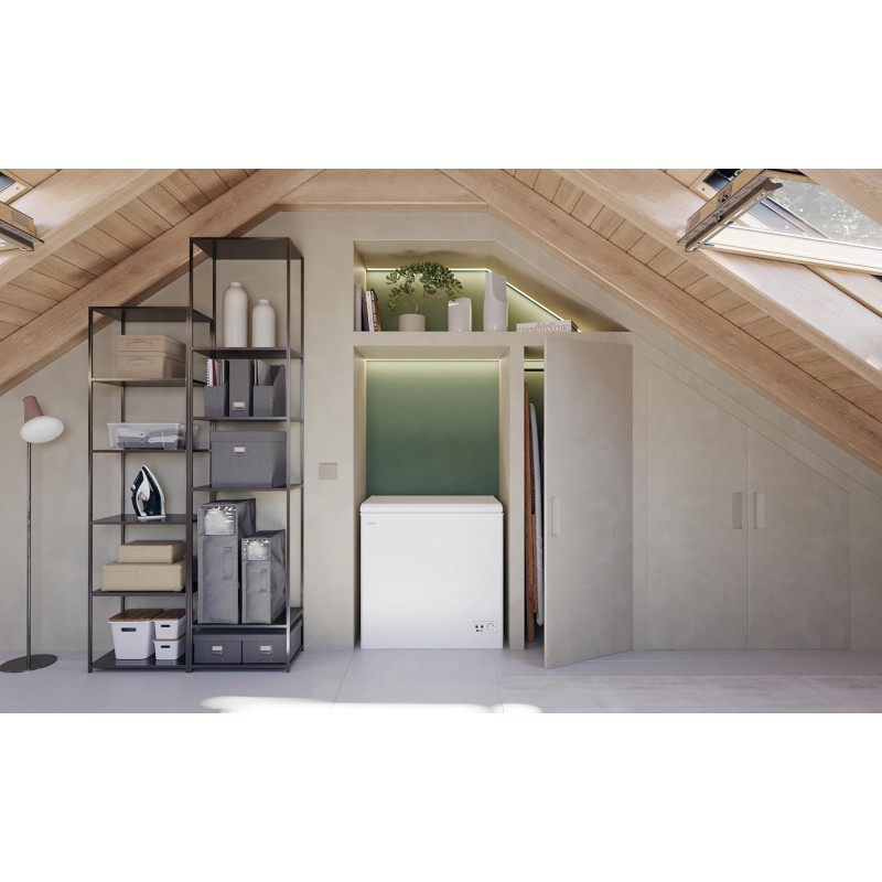 Candy Artico, CCHH 200E, Congelatore a pozzetto, Libera Installazione, 196Litri, 39/C dB, Funzione Artico, Connesso, Bianco, AxLxP 84,5x91,5x55,5 cm [Classe di efficienza energetica E] - 196 Litros | Clase E