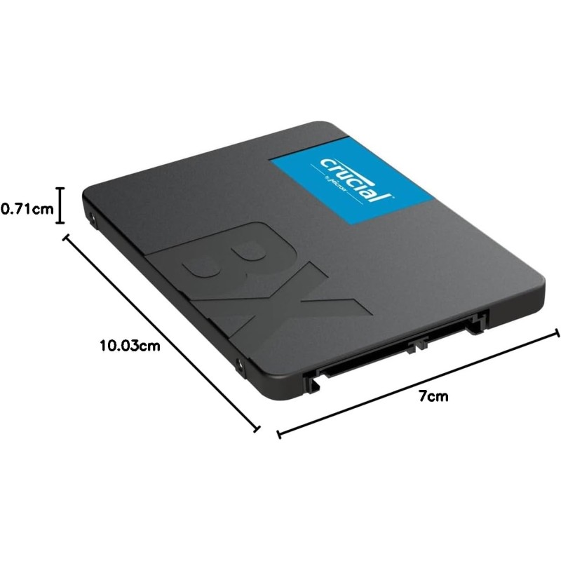 Crucial BX500 SATA SSD 4TB, SSD Interno 2,5", Fino a 540MB/s, Compatibile con Notebook e PC Desktop, 3D NAND, Hard Disk SSD Interno - CT4000BX500SSD101 - 4TB