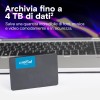 Crucial BX500 SATA SSD 4TB, SSD Interno 2,5", Fino a 540MB/s, Compatibile con Notebook e PC Desktop, 3D NAND, Hard Disk SSD Interno - CT4000BX500SSD101 - 4TB
