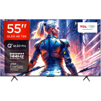 TCL 55T8B, TV QLED 55”, 4K Ultra HD, Google TV (Dolby Vision, Audio ONKYO 2.1 con Dolby Atmos, Controllo vocale hands-free, compatibile con Google assistant & Alexa, AirPlay2) - 55 pollici TCL 55T8B, TV QLED 55”, 4K Ultra HD, Google TV (Dolby Vision, Audio ONKYO 2.1 con Dolby Atmos, Controllo vocale hands-free, compatibile con Google assistant & Alexa, AirPlay2) - 55 pollici