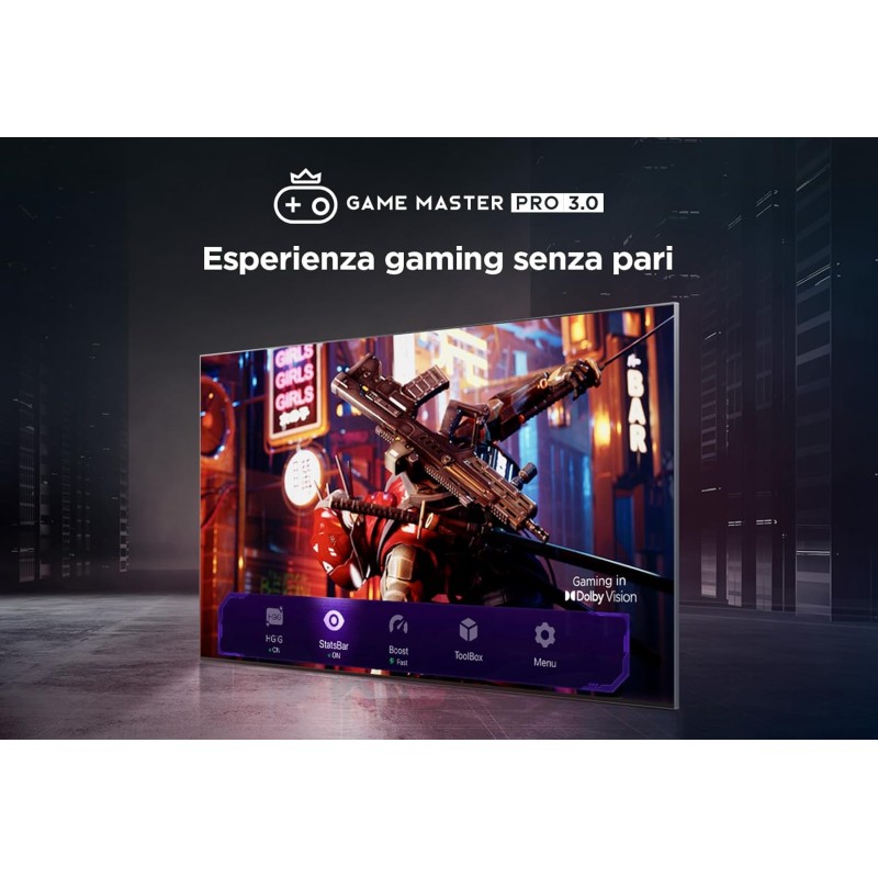 TCL 55T8B, TV QLED 55”, 4K Ultra HD, Google TV (Dolby Vision, Audio ONKYO 2.1 con Dolby Atmos, Controllo vocale hands-free, compatibile con Google assistant & Alexa, AirPlay2) - 55 pollici