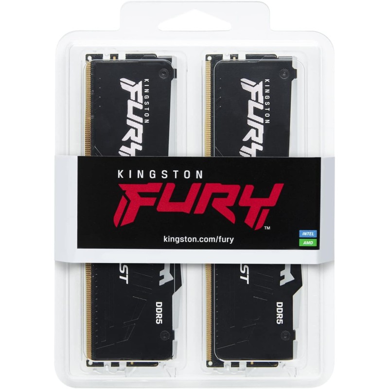Kingston FURY Beast Nero RGB XMP 32GB 6000MT/s DDR5 CL30 DIMM Memoria Gaming per Computer Fissi Kit da 2 - KF560C30BBAK2-32 - 32GB Nero Kingston FURY Beast Nero RGB XMP 32GB 6000MT/s DDR5 CL30 DIMM Memoria Gaming per Computer Fissi Kit da 2 - KF560C30BBAK2-32 - 32GB Nero