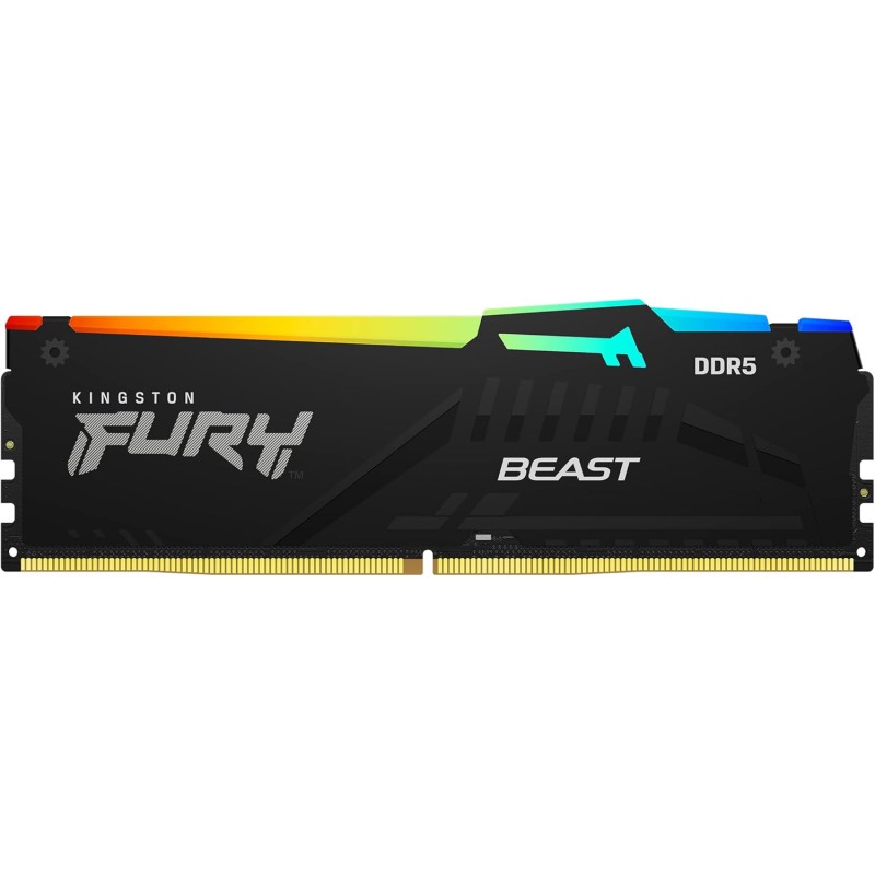 Kingston FURY Beast Nero RGB XMP 32GB 6000MT/s DDR5 CL30 DIMM Memoria Gaming per Computer Fissi Kit da 2 - KF560C30BBAK2-32 - 32GB Nero Kingston FURY Beast Nero RGB XMP 32GB 6000MT/s DDR5 CL30 DIMM Memoria Gaming per Computer Fissi Kit da 2 - KF560C30BBAK2-32 - 32GB Nero