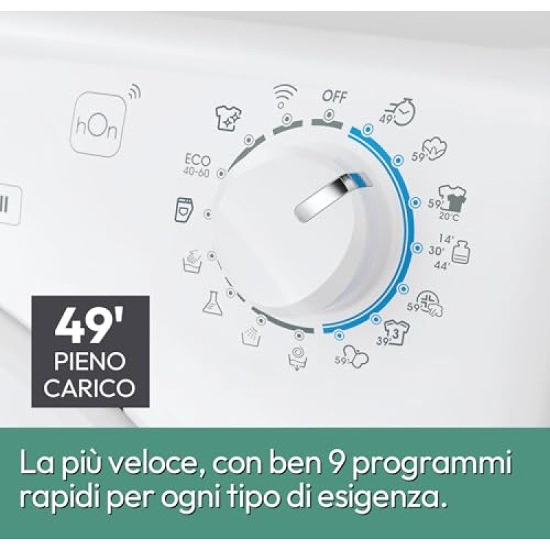 Candy Smart Pro Inverter CO4474TWM6/1-S Lavatrice a carica frontale, 7KG, Classe A-10%, 1400 giri, Motore Speed Dive Inverter, 16 programmi, AxLxP 85x60x45,4 cm, Bianco [Classe di energetica A]