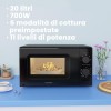 COMFEE' Forno a Microonde Nero, 20 Litri, 700 W, 5 Livelli di Potenza, Funzione di Scongelamento Rapido, Timer Manuale, Design Compatto-CM-M202CC(BK) - Nero