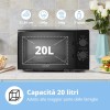 COMFEE' Forno a Microonde Nero, 20 Litri, 700 W, 5 Livelli di Potenza, Funzione di Scongelamento Rapido, Timer Manuale, Design Compatto-CM-M202CC(BK) - Nero