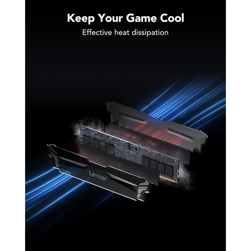 Lexar ARES RGB RAM DDR5 32GB Kit (2 x 16GB) 7200MHz, DRAM UDIMM 288-Pin Memoria Desktop, PC Memoria da gioco Supporta XMP 3.0/AMD EXPO, potenziata da SK hynix, CL34-42-42-84, 1,4V (LD5U16G72C34LA-RGD) - 32GB Kit (2x16GB)