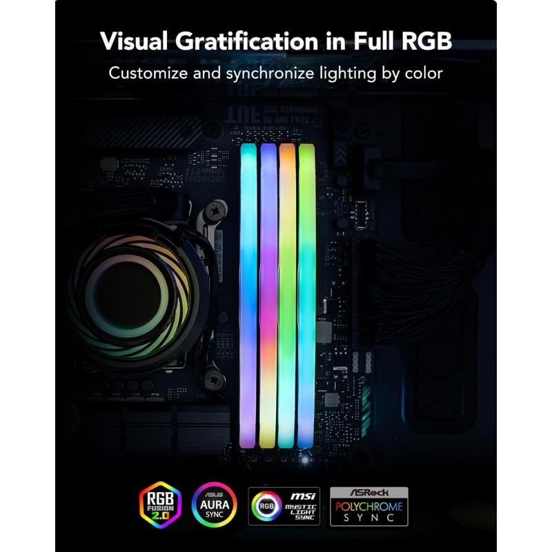 Lexar ARES RGB RAM DDR5 32GB Kit (2 x 16GB) 7200MHz, DRAM UDIMM 288-Pin Memoria Desktop, PC Memoria da gioco Supporta XMP 3.0/AMD EXPO, potenziata da SK hynix, CL34-42-42-84, 1,4V (LD5U16G72C34LA-RGD) - 32GB Kit (2x16GB)