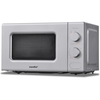 COMFEE' Forno a Microonde Grigio, 20 Litri, 700 W, 5 Livelli di Potenza, Funzione di Scongelamento Rapido, Timer Manuale, Design Compatto-CM-M202CC(GR) - Grigio