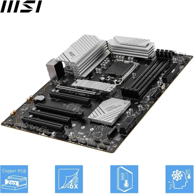 MSI PRO B760-P II Scheda Madre ATX – Supporta Processori Intel Core 12a/13a/14a Gen, Socket LGA 1700, DDR5 fino a 7000MHz, PCIe 4.0 x16, M.2 Gen4, LAN 2.5G - ATX MSI PRO B760-P II Scheda Madre ATX – Supporta Processori Intel Core 12a/13a/14a Gen, Socket LGA 1700, DDR5 fino a 7000MHz, PCIe 4.0 x16, M.2 Gen4, LAN 2.5G - ATX