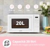 COMFEE' Forno a Microonde Digitale, 700W, 20L, 6 Menù Preimpostati, Express Cook, 11 Livelli di Potenza, Scongelamento, Funzione di Memorizzazione - Bianco - CM-E202CC(WH) - Bianco