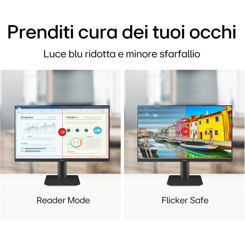 LG 24MS550 24" Full HD IPS Monitor, Height Adjustable, Stereo Speaker 4W, 100Hz, 1920x1080, 2x HDMI, Headphone Output, Anti-Glare Screen, Reader Mode, Flicker Safe, Black - 24" LG 24MS550 24" Full HD IPS Monitor, Height Adjustable, Stereo Speaker 4W, 100Hz, 1920x1080, 2x HDMI, Headphone Output, Anti-Glare Screen, Reader Mode, Flicker Safe, Black - 24"