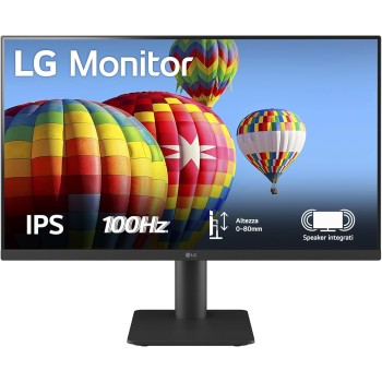 LG 27MS550 Monitor 27" Full HD IPS, Altezza Regolabile, Speaker Stereo 4W, 100Hz, 1920x1080, 2x HDMI, Uscita Cuffie, Schermo Antiriflesso, Reader Mode, Flicker Safe, Nero - 27"