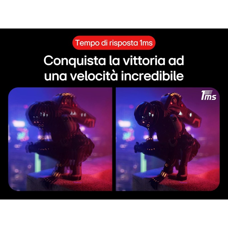 LG UltraGear 24GS50F Monitor Gaming 24" FHD (1920x1080), 180Hz, 1ms, AMD FreeSync, HDR 10, HDMI 1.4, DisplayPort 1.2, Uscita Cuffie, Flicker Safe, Nero - 24"