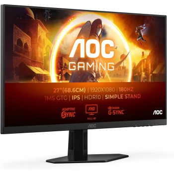AOC Gaming 27G4XED 27 Zoll FHD Monitor, 180 Hz, 1 ms, FreeSync Prem., G-Sync comp., HDR10 1920x1080, HDMI 2.0, DisplayPort 1.4 schwarz, 27 pollice FHD, Fixed stand - 27" FHD AOC Gaming 27G4XED 27 Zoll FHD Monitor, 180 Hz, 1 ms, FreeSync Prem., G-Sync comp., HDR10 1920x1080, HDMI 2.0, DisplayPort 1.4 schwarz, 27 pollice FHD, Fixed stand - 27" FHD