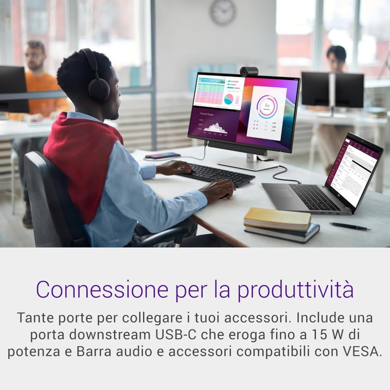 Dell P2425H 24" Full HD (1920x1080) Monitor, 100Hz, IPS, 5ms, 99% sRGB, USB-C, DisplayPort, HDMI, VGA, 4x USB, 3 Anni di Garanzia, Nero Dell P2425H 24" Full HD (1920x1080) Monitor, 100Hz, IPS, 5ms, 99% sRGB, USB-C, DisplayPort, HDMI, VGA, 4x USB, 3 Anni di Garanzia, Nero
