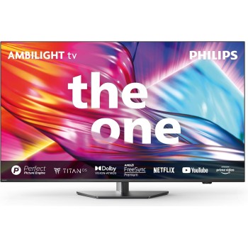 Philips Ambilight 55PUS8919 4K LED Smart TV - Display 55’’ con piattaforma Titan OS Pixel Precise Ultra HD e Dolby Atmos Sound, funziona con Alexa e Google Voice Assistant - Grigio Antracite - 55"