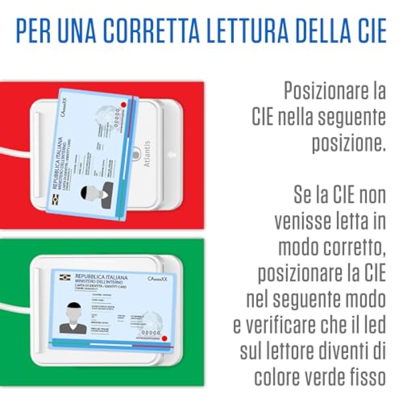 Atlantis lettore cie 3.0 carta d'identità elettronica e tessera sanitaria italiana, lettore smart card cns carta nazionale dei servizi, adatto per INPS, Ag. delle entrate, INAIL, Fascicolo sanitario Atlantis lettore cie 3.0 carta d'identità elettronica e tessera sanitaria italiana, lettore smart card cns carta nazionale dei servizi, adatto per INPS, Ag. delle entrate, INAIL, Fascicolo sanitario