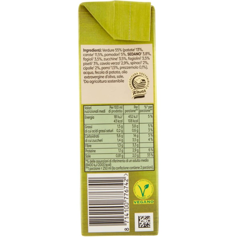 Knorr Minestrone Tradizionale, Piatti Pronti Knorr con Ingredienti 100% Naturali, Senza Coloranti e Senza Conservanti, Fonte di Fibre, Vegano, Confezione da 2500ml - 500 ml (Confezione da 5) Knorr Minestrone Tradizionale, Piatti Pronti Knorr con Ingredienti 100% Naturali, Senza Coloranti e Senza Conservanti, Fonte di Fibre, Vegano, Confezione da 2500ml - 500 ml (Confezione da 5)