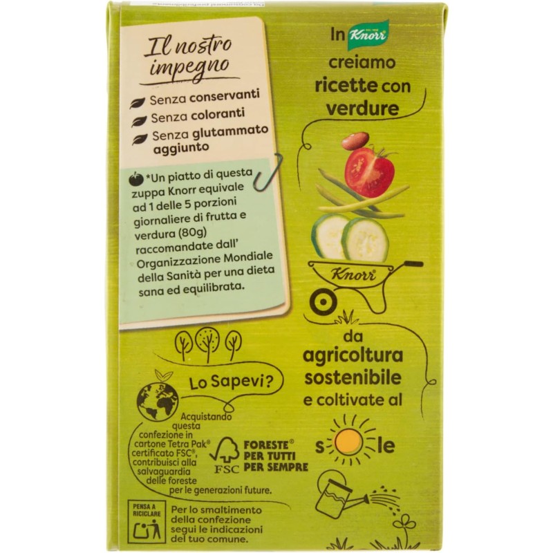 Knorr Minestrone Tradizionale, Piatti Pronti Knorr con Ingredienti 100% Naturali, Senza Coloranti e Senza Conservanti, Fonte di Fibre, Vegano, Confezione da 2500ml - 500 ml (Confezione da 5) Knorr Minestrone Tradizionale, Piatti Pronti Knorr con Ingredienti 100% Naturali, Senza Coloranti e Senza Conservanti, Fonte di Fibre, Vegano, Confezione da 2500ml - 500 ml (Confezione da 5)