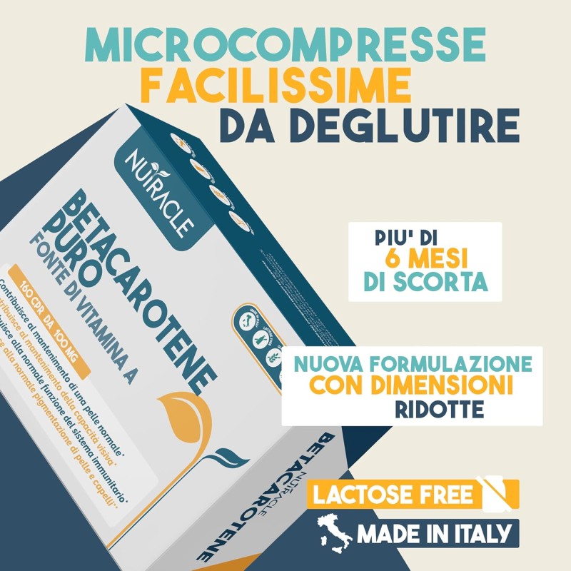 Nutracle Betacarotene 160 compresse | Integratore di Beta-Carotene e Rame per Abbronzatura Forte | Sostegno per la Vista Alta Concentrazione di Pro Vitamina A Nutracle Betacarotene 160 compresse | Integratore di Beta-Carotene e Rame per Abbronzatura Forte | Sostegno per la Vista Alta Concentrazione di Pro Vitamina A