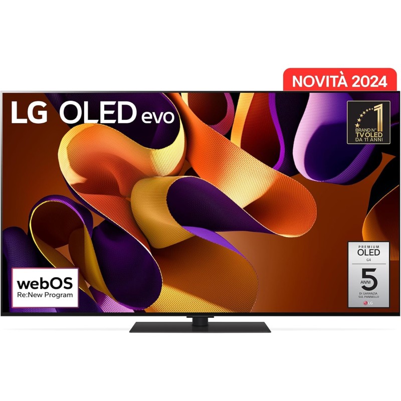 LG OLED evo 55'', Serie G4S 2024, OLED55G46LS, Smart TV 4K, Base da appoggio, Processore α11, Brightness Booster Max, 60W, Dolby Vision, Wi-Fi 6, 4 HDMI 2.1 4K@144Hz, GSYNC, VRR, ThinQ AI, webOS 24 - 55" LG OLED evo 55'', Serie G4S 2024, OLED55G46LS, Smart TV 4K, Base da appoggio, Processore α11, Brightness Booster Max, 60W, Dolby Vision, Wi-Fi 6, 4 HDMI 2.1 4K@144Hz, GSYNC, VRR, ThinQ AI, webOS 24 - 55"