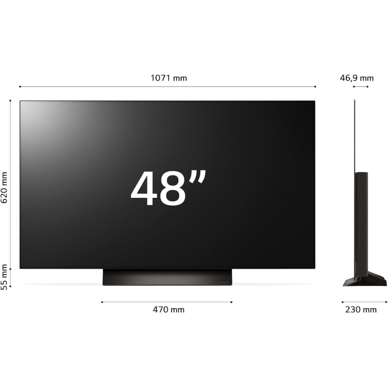 LG OLED evo 48'', Serie C4 2024, OLED48C46LA, Smart TV 4K, Processore α9 Gen7, OLED Dynamic Tone Mapping Pro, 40W, Dolby Vision, 4 HDMI 2.1 4K@144Hz, GSync, VRR, Alexa, ThinQ AI, webOS 24, Umber Brown - 48''
