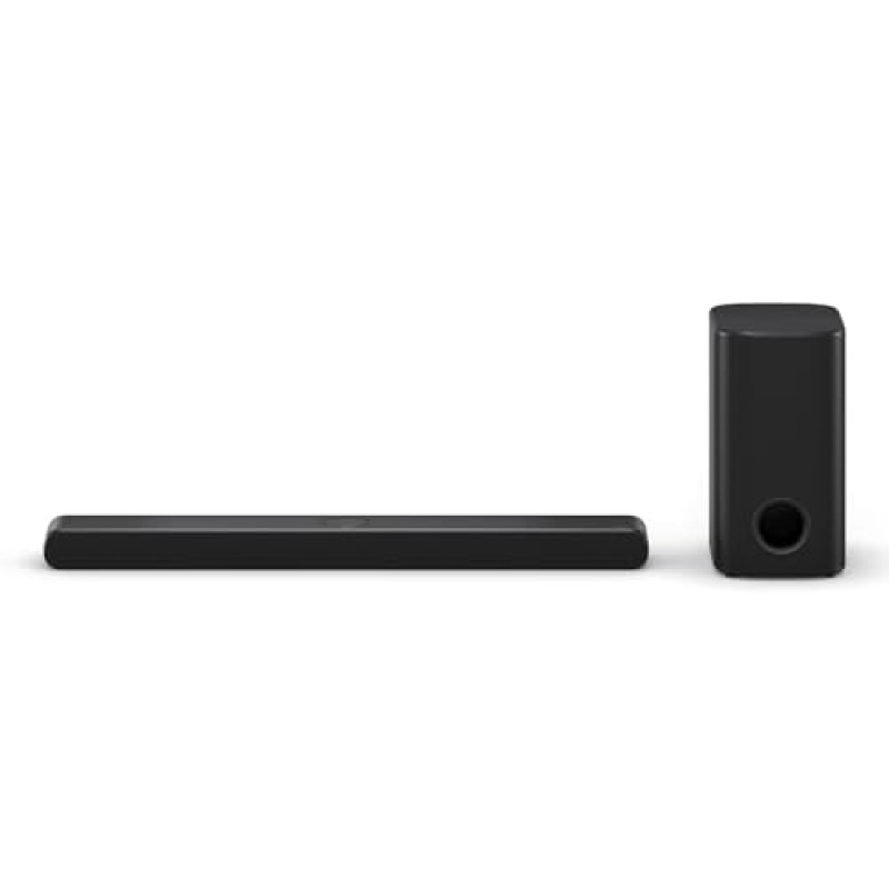 LG DS77TY 3.1.3 - Soundbar Dolby Atmos 400 W con subwoofer wireless (eARC, HDMI, ottico, Bluetooth) [2024], colore: Nero