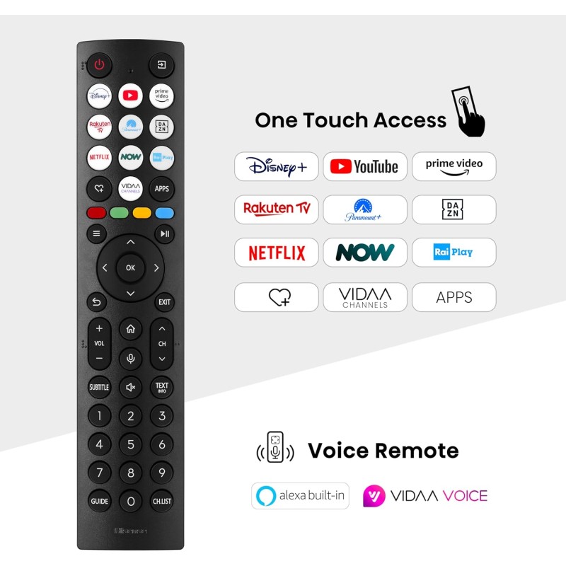 Hisense TV 55" QLED 4K 55A72NQ, Smart TV VIDAA U7, Dolby Vision, HDR 10+, Game Mode Plus, Dolby Atmos, Alexa Built-in, VIDAA Voice, Tuner DVB-T2/S2 HEVC 10, lativù 4K - 55'' Hisense TV 55" QLED 4K 55A72NQ, Smart TV VIDAA U7, Dolby Vision, HDR 10+, Game Mode Plus, Dolby Atmos, Alexa Built-in, VIDAA Voice, Tuner DVB-T2/S2 HEVC 10, lativù 4K - 55''