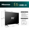Hisense TV 85" 4K Ultra HD 85E63NT, Smart TV VIDAA U7, Dolby Vision, HDR 10+, DTS Virtual:X, Game Mode Plus, Alexa Built-in, VIDAA Voice, Tuner DVB-T2/S2 HEVC 10, lativù 4K - 85 Pollici Hisense TV 85" 4K Ultra HD 85E63NT, Smart TV VIDAA U7, Dolby Vision, HDR 10+, DTS Virtual:X, Game Mode Plus, Alexa Built-in, VIDAA Voice, Tuner DVB-T2/S2 HEVC 10, lativù 4K - 85 Pollici