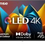 Hisense TV 43" QLED 4K 43E77NQ, Smart TV VIDAA U7, Dolby Vision, HDR 10+, Game Mode Plus, Dolby Atmos, Alexa Built-in, VIDAA Voice, Tuner DVB-T2/S2 HEVC 10, lativù 4K - 43 Pollici