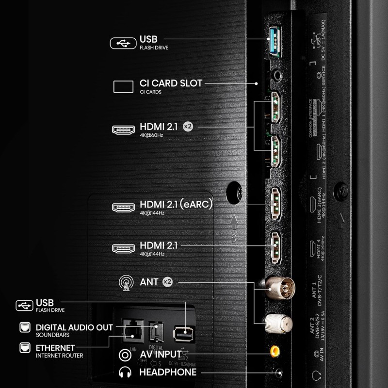 Hisense TV 55" QLED 4K 144Hz 55E77NQ PRO, Smart TV VIDAA U7, Dolby Vision IQ, HDR 10+ Adaptive, 144hz Game Mode PRO, Dolby Atmos 2.1, Alexa Built-in, Tuner DVB-T2/S2 HEVC 10, lativù 4K, 55'', 2024 - 55'' Hisense TV 55" QLED 4K 144Hz 55E77NQ PRO, Smart TV VIDAA U7, Dolby Vision IQ, HDR 10+ Adaptive, 144hz Game Mode PRO, Dolby Atmos 2.1, Alexa Built-in, Tuner DVB-T2/S2 HEVC 10, lativù 4K, 55'', 2024 - 55''