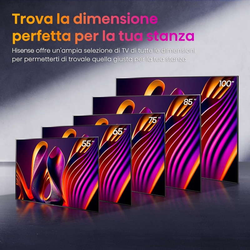 Hisense TV 65" QLED 4K 144Hz 65E77NQ PRO, Smart TV VIDAA U7, Dolby Vision IQ, HDR 10+ Adaptive, 144hz Game Mode PRO, Dolby Atmos 2.1, Alexa Built-in, Tuner DVB-T2/S2 HEVC 10, lativù 4K, 65'', 2024 - 65'' Hisense TV 65" QLED 4K 144Hz 65E77NQ PRO, Smart TV VIDAA U7, Dolby Vision IQ, HDR 10+ Adaptive, 144hz Game Mode PRO, Dolby Atmos 2.1, Alexa Built-in, Tuner DVB-T2/S2 HEVC 10, lativù 4K, 65'', 2024 - 65''