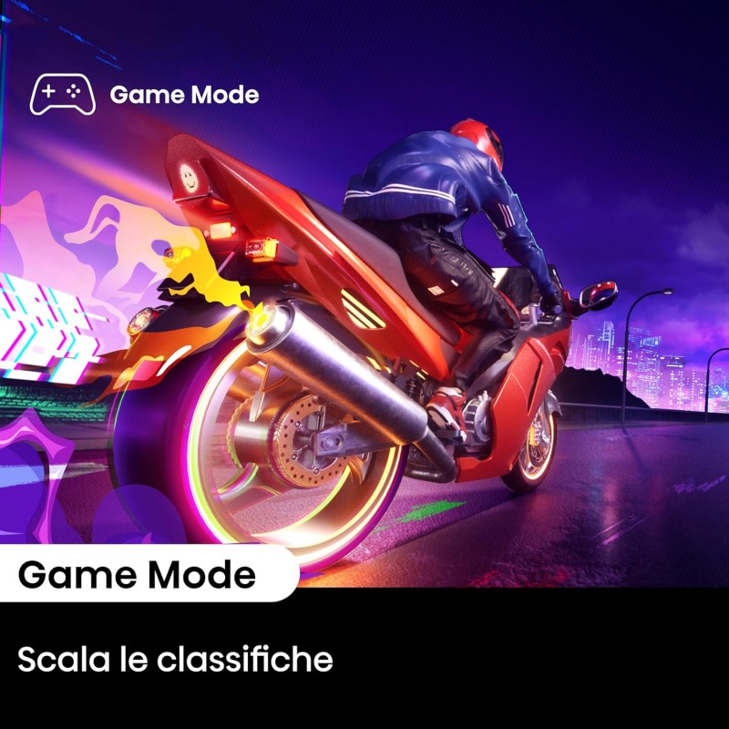 Hisense TV 32" QLED FHD 32E53NQT, Smart TV VIDAA U6, HDR10, Game Mode, Dolby Atmos, Works with Alexa, Tuner DVB-T2/S2 HEVC 10, lativù - 32 Pollici Hisense TV 32" QLED FHD 32E53NQT, Smart TV VIDAA U6, HDR10, Game Mode, Dolby Atmos, Works with Alexa, Tuner DVB-T2/S2 HEVC 10, lativù - 32 Pollici