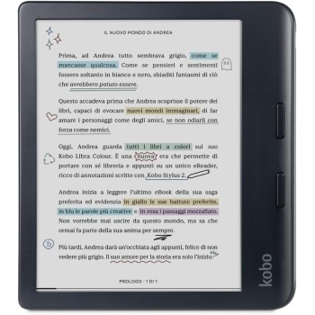 Kobo Libra Colour | eReader | Display antiriflesso a colori E Ink Kaleido™ 3 da 7” | Modalità Scura| I Audiolibri | Impermeabile (Nero) - Nero