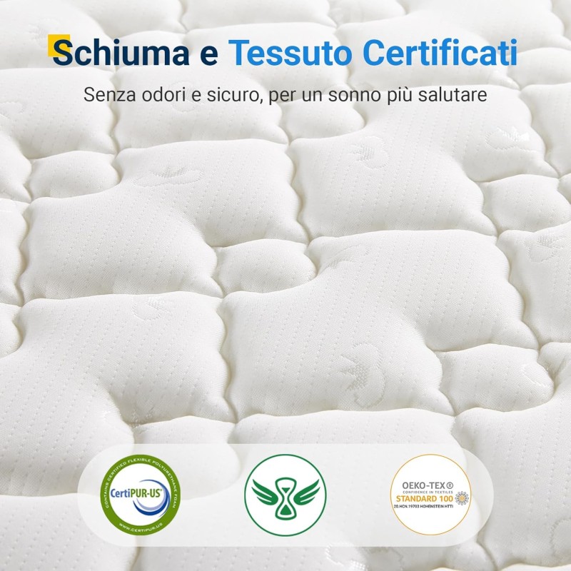 Avenco Materasso 140x190,Materasso Matrimoniale Molle Insacchettate a 3 zone Supporto Personalizzato, Isolamento del Movimento, Nessun Rumore per Migliorare la Qualità del Sonno - 140x190cm Avenco Materasso 140x190,Materasso Matrimoniale Molle Insacchettate a 3 zone Supporto Personalizzato, Isolamento del Movimento, Nessun Rumore per Migliorare la Qualità del Sonno - 140x190cm