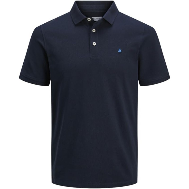 JACK & JONES Polo Plain Shirt Collar Polo - XS Sky Captain/Dettagli: Classico