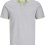 JACK & JONES Polo Plain Shirt Collar Polo - XS Light Grey Melange/Detail: Neon